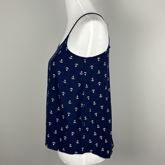 No Boundaries Nautical Navy Anchor Spaghetti Strap Tank Top Novelty Seaside Sz S - Picture 3 of 10